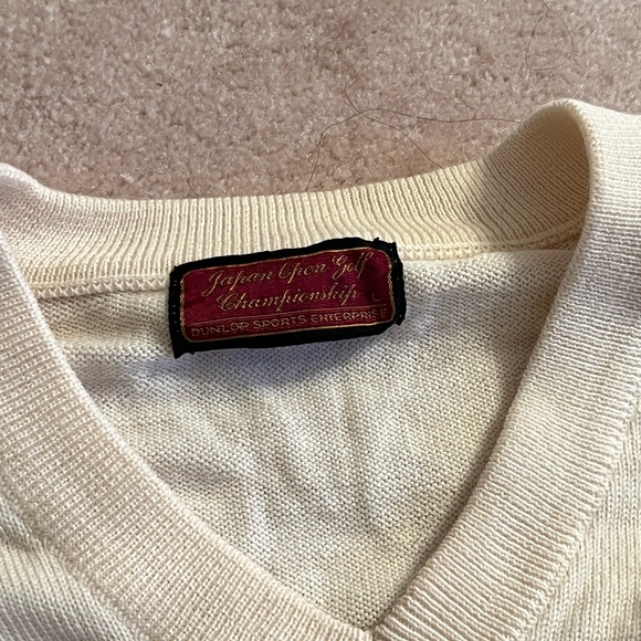 Vintage Cream Japanese Golf Club Sweater Vest - Picture 4 of 5